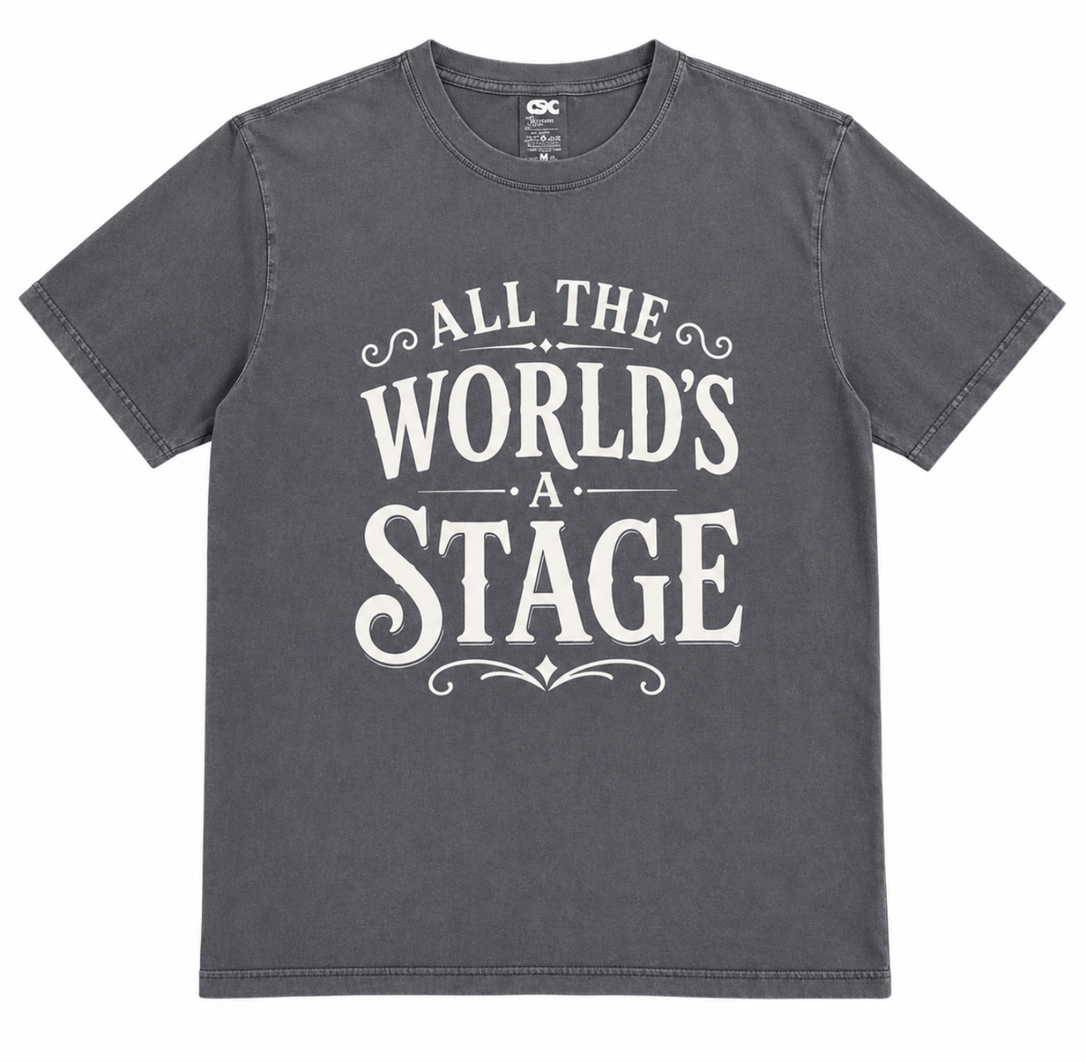 Adult T Shirt: All The World's A Stage (Grey)