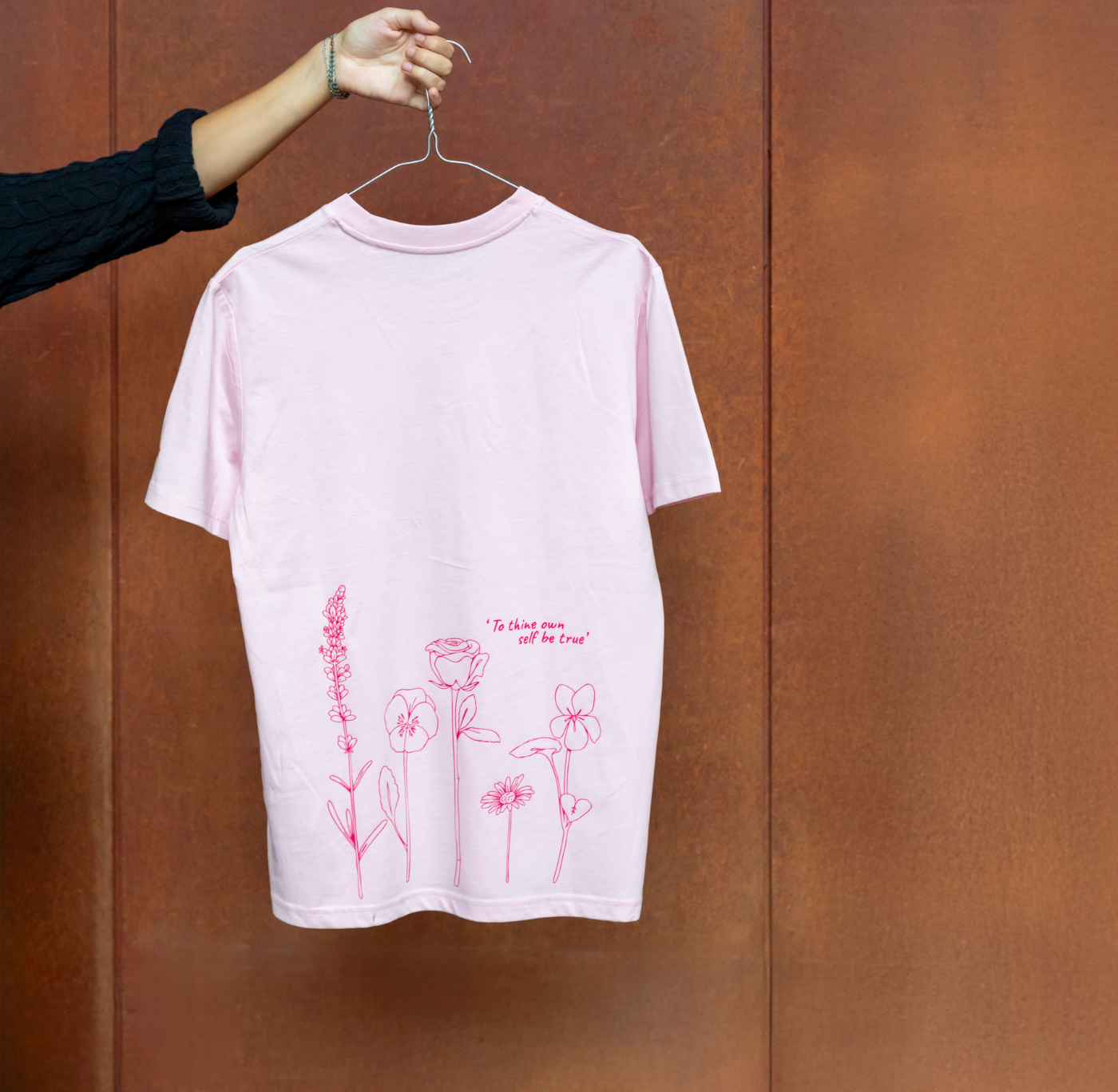 Adult T Shirt: Ophelia's Flowers Cotton Candy Pink