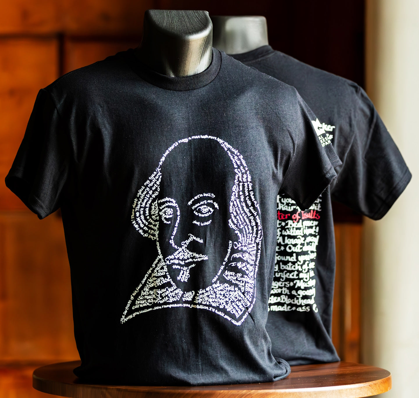 Adult T Shirt: William Shakespeare The Master Of Insults - Black
