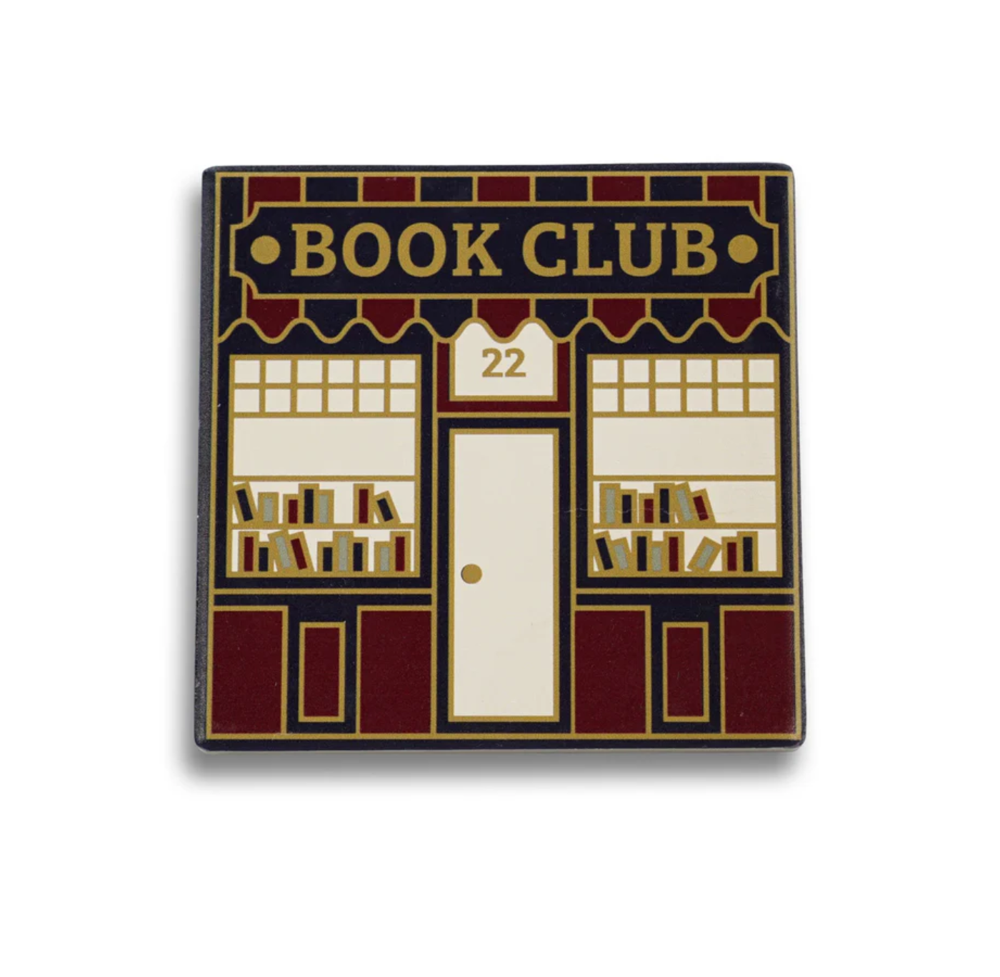 Ceramic Coaster: Book Club