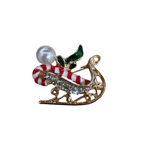 Christmas Brooch: Santa's Sleigh