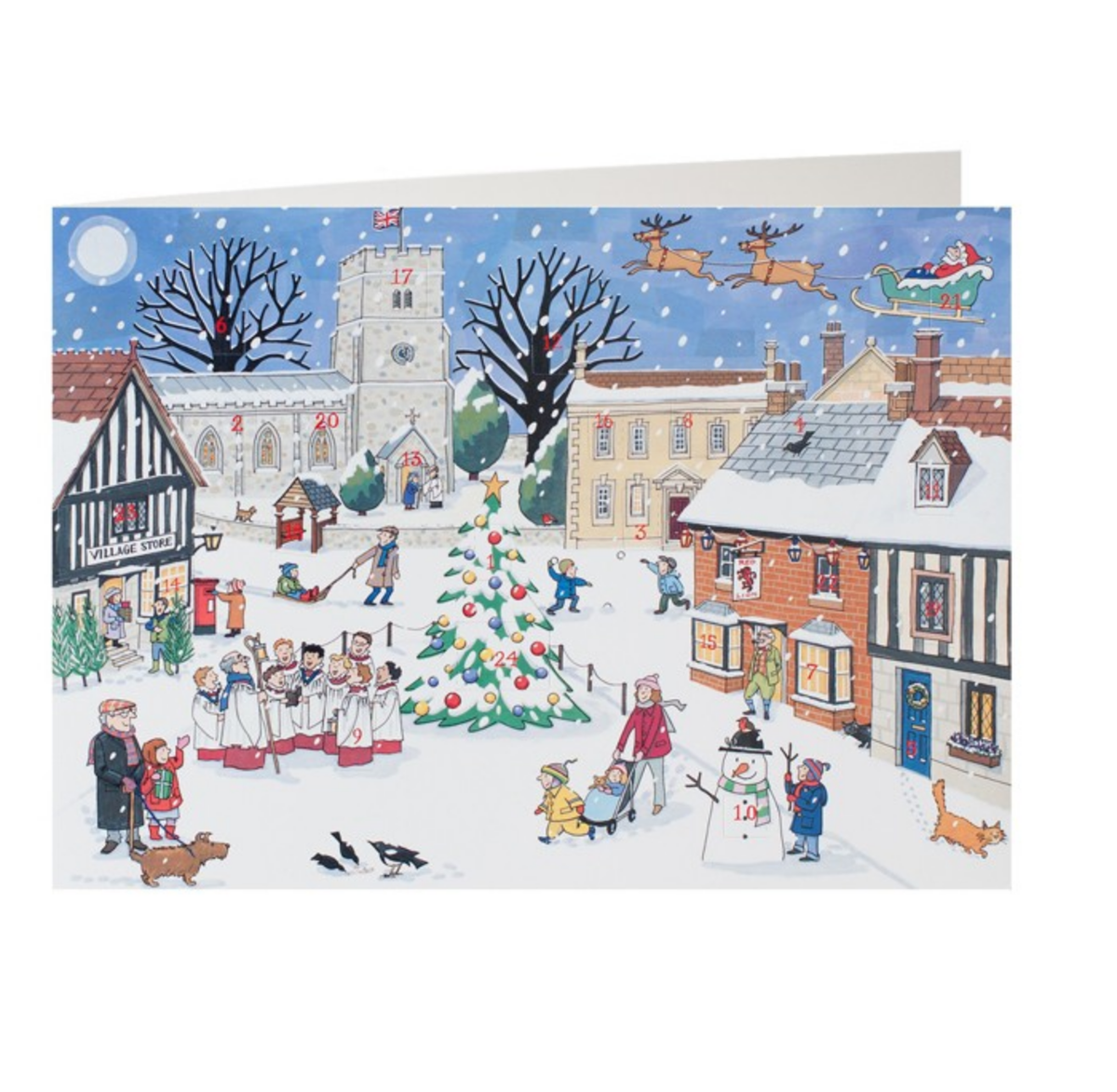 Christmas Card: Christmas In The Village Advent Calendar Card