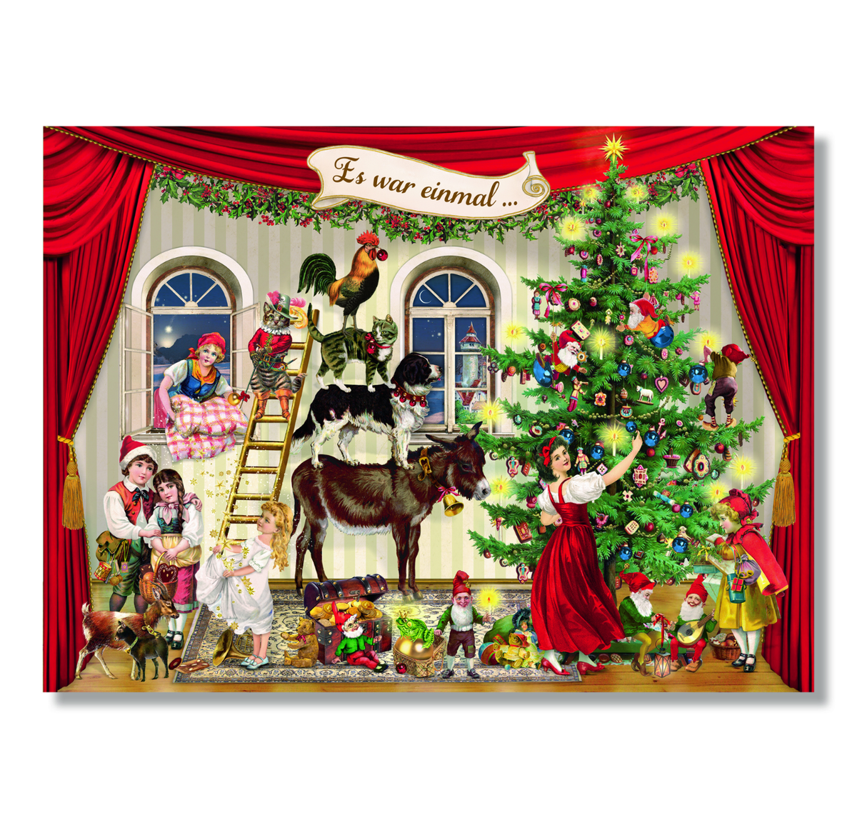 Christmas Card: Victorian Advent Calendar Cards