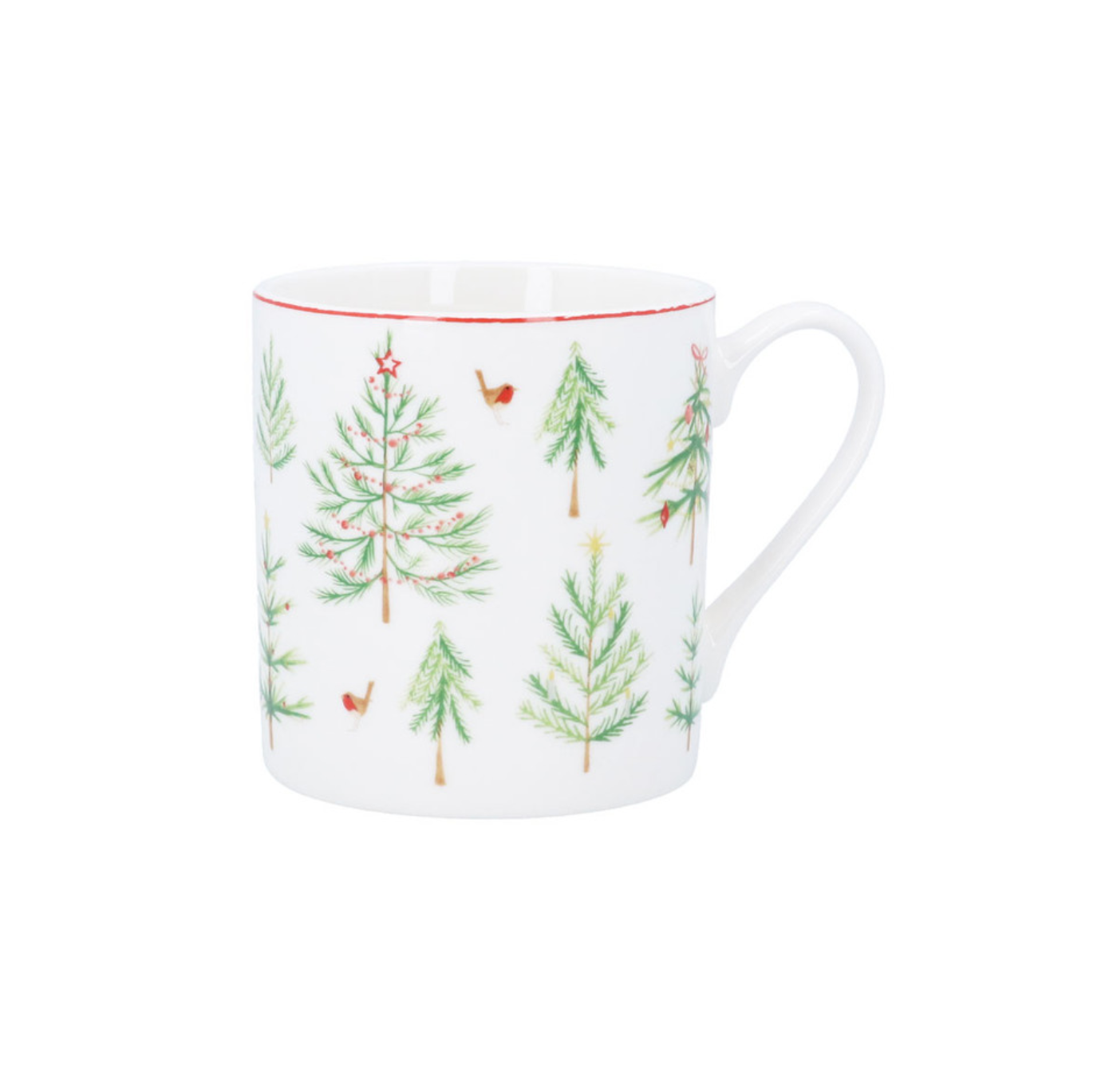 Christmas Mug: Bone China Christmas Trees