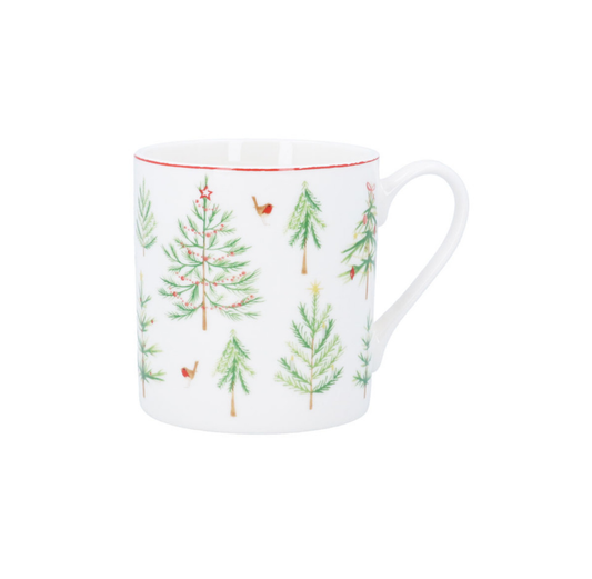 Christmas Mug: Bone China Christmas Trees