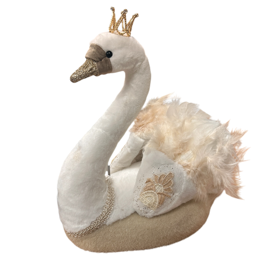 Decoration: Cream & Gold Royal Swan