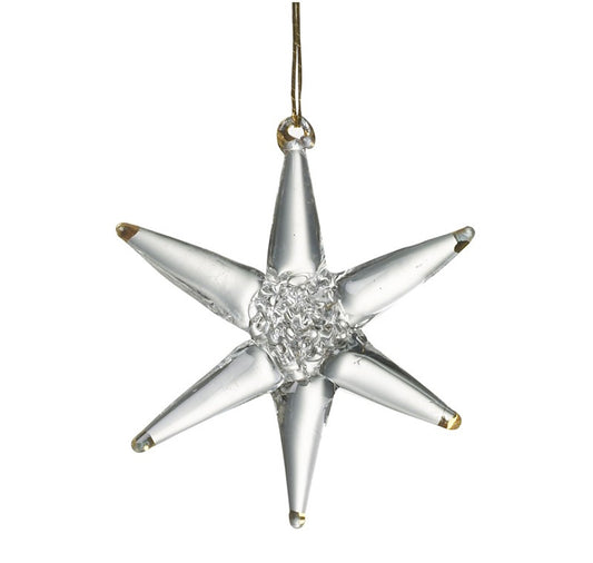 Decoration: Glass 6 Point Bethlehem Star