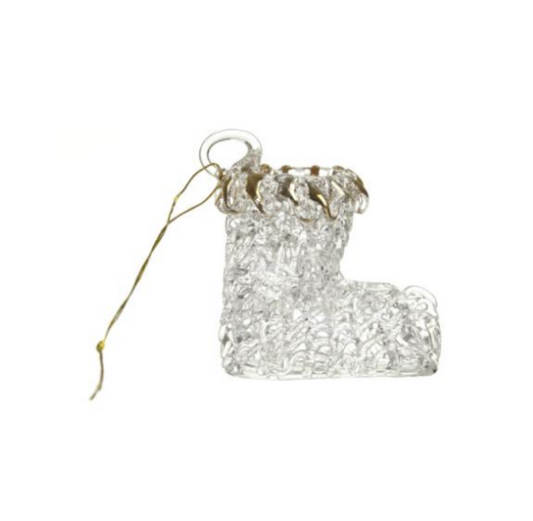 Decoration: Hanging Glass Christmas Stocking