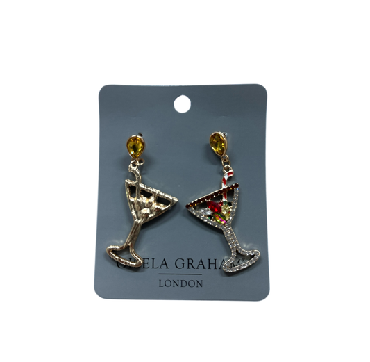 Earrings: Cocktail Glasses