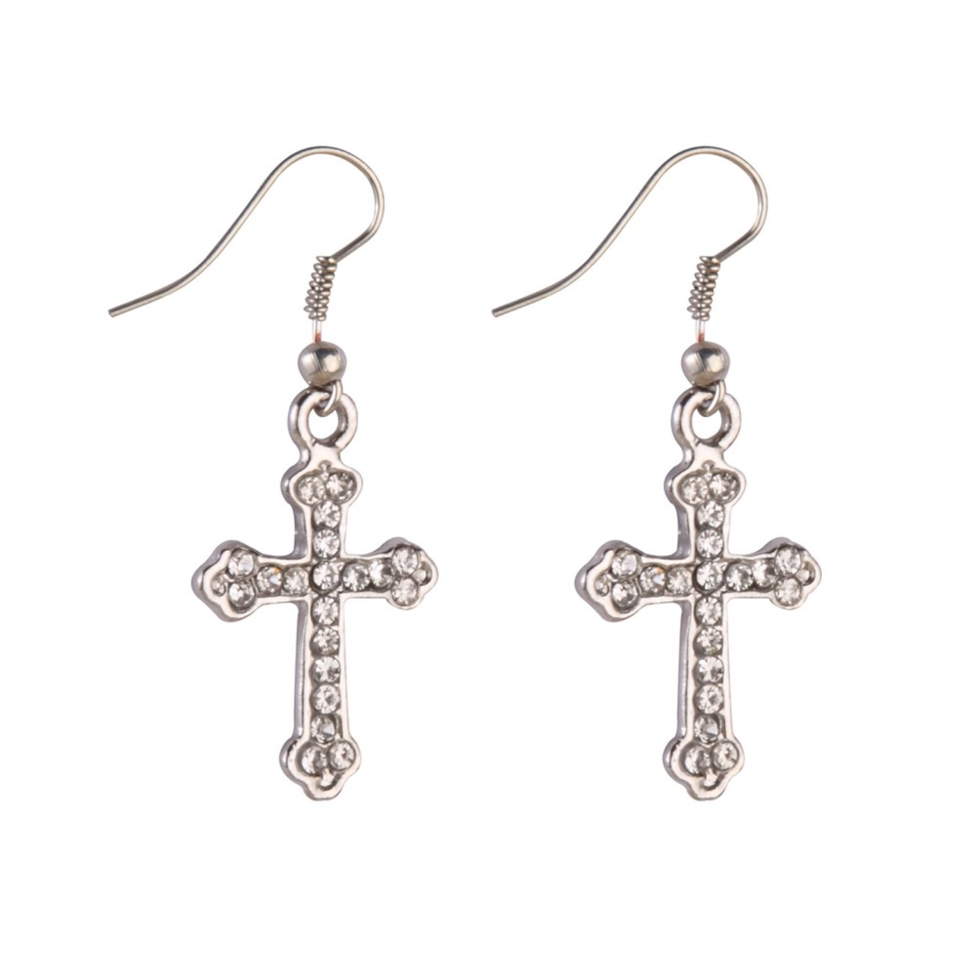 Earrings: Crystal Glass Cross