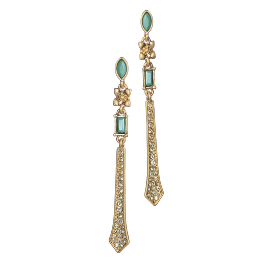 Earrings: Turquoise Lady Jayne Drops Gold
