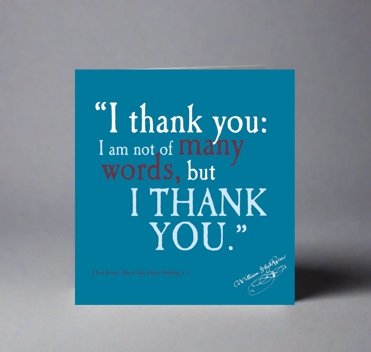 Greeting Card: I Thank You, I Am Not of Many Words