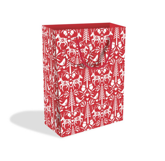 Gift Bag: Red Christmas Reindeer (Large)