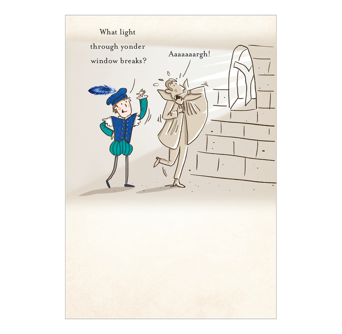 Greeting Card: What Light Through Yonder Window Breaks? (Woodmansterne)