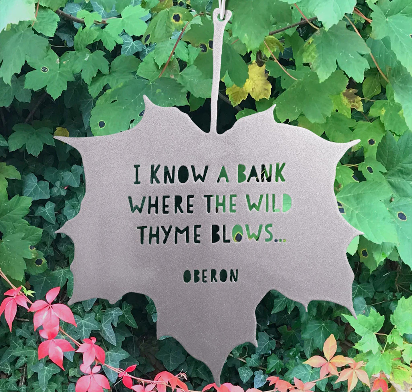 Leaf Quote - I Know A Bank Where The Wild Thyme Blows