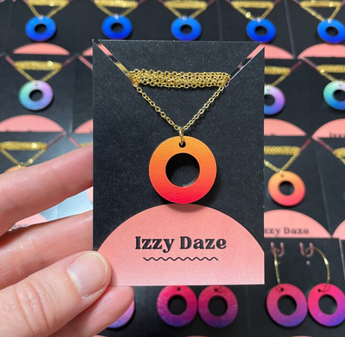 Necklace: Donut Fire Orange