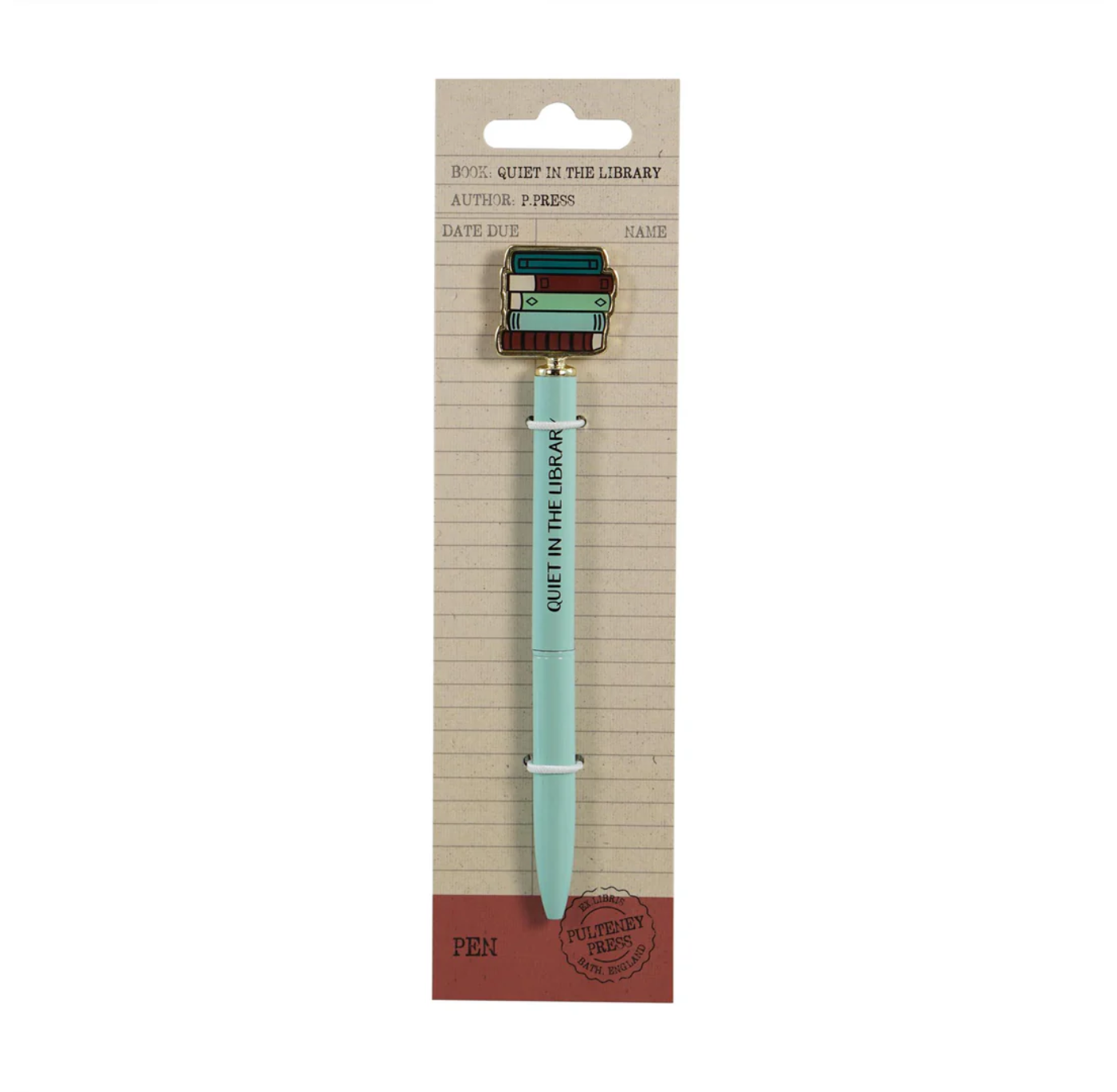 Pen With Topper: Quiet In The Library