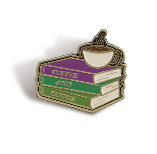Pin Badge: Coffee And Books