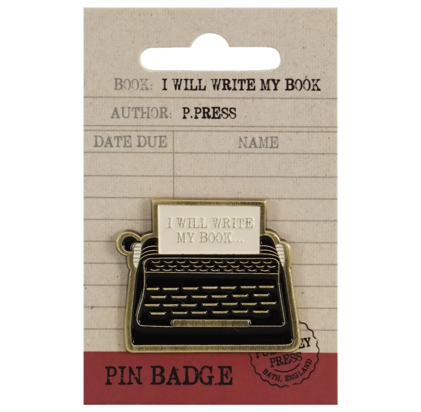 Pin Badge: I Will Write My Book