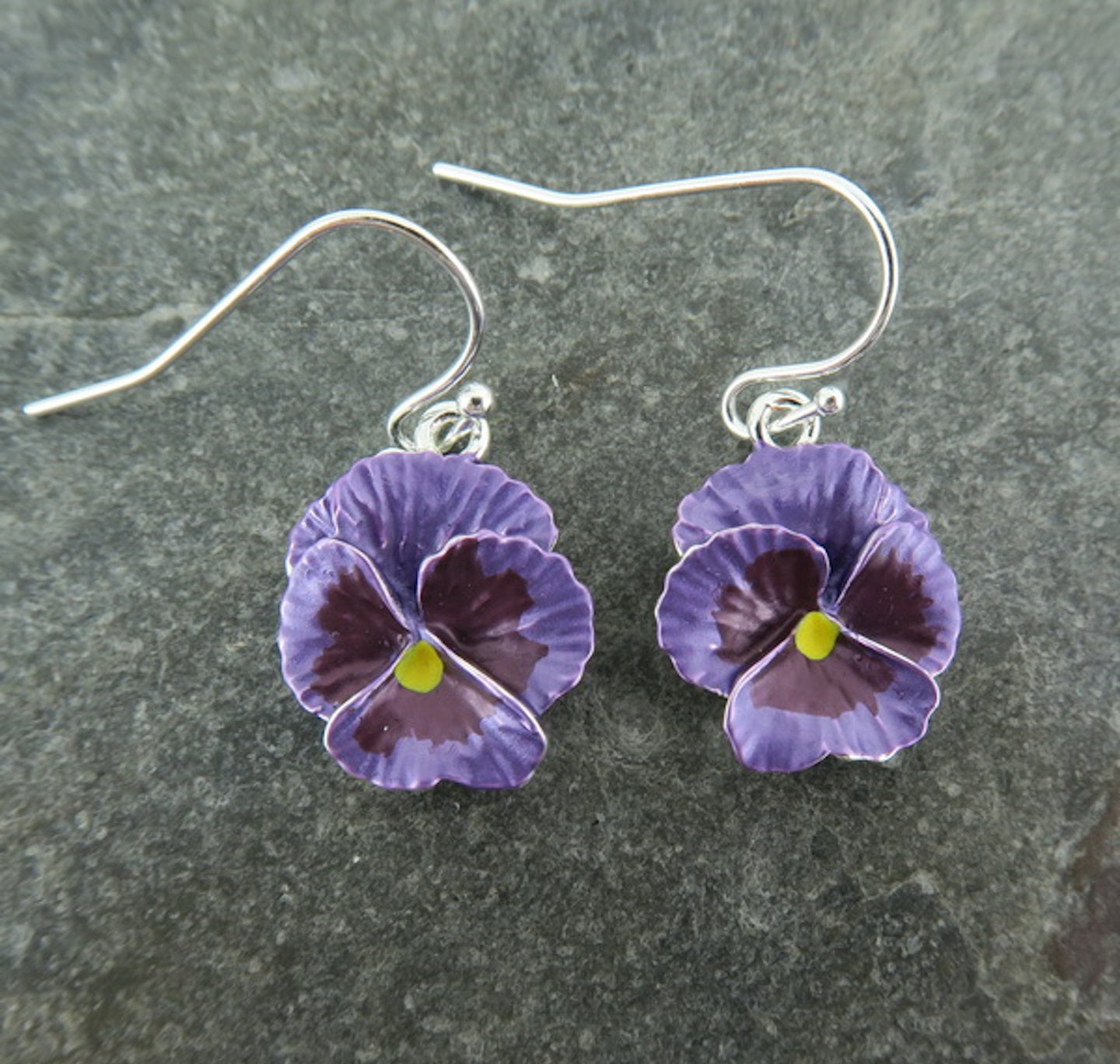 Earrings: Purple Pansy