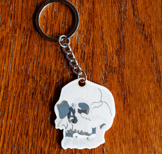 Wooden Keyring: Skull