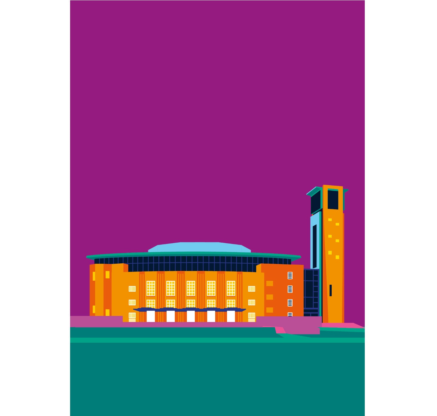 Postcard: Royal Shakespeare Theatre from Skyline