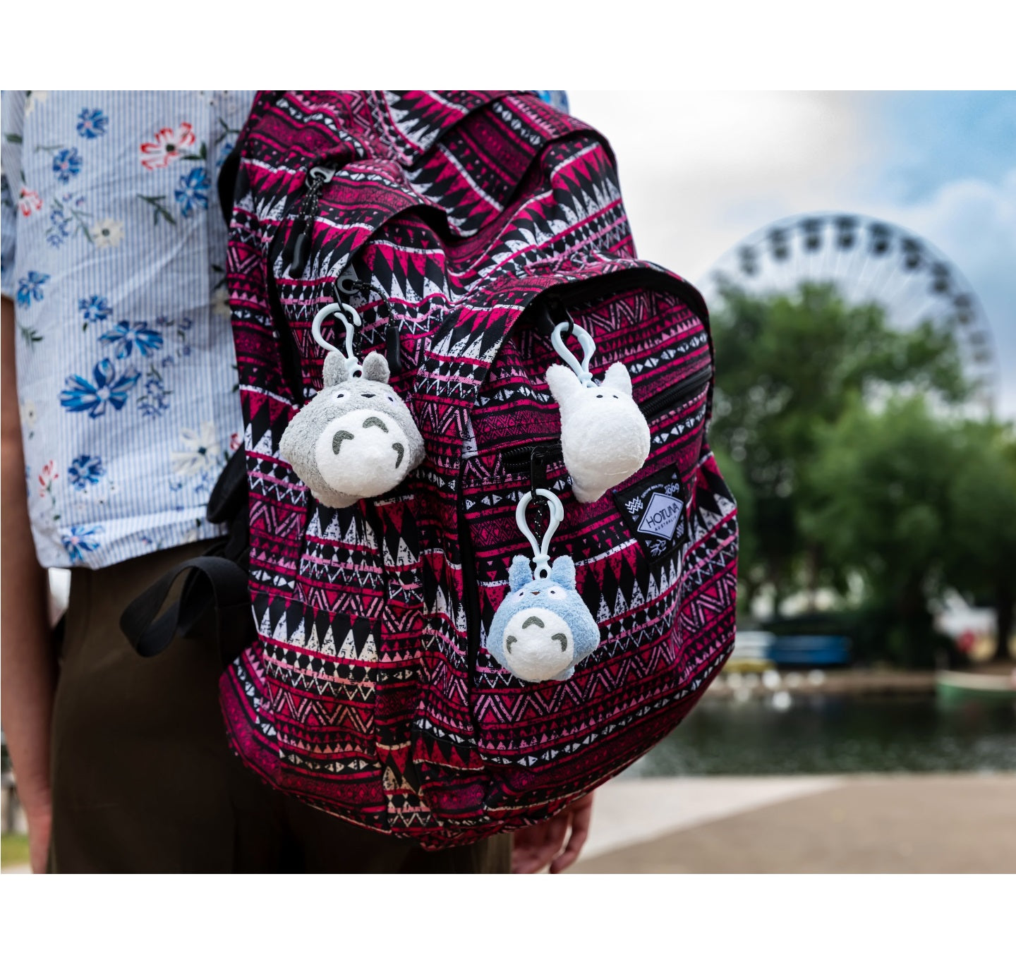 White Totoro Plush Backpack Clip - My Neighbor Totoro