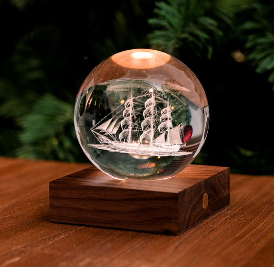 Amber Crystal Light: Sailing Boat