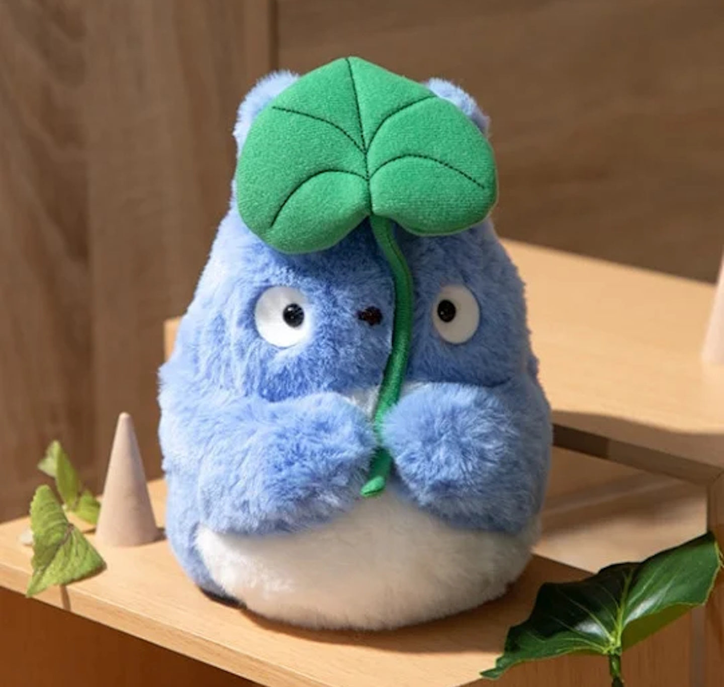 Blue Totoro With Leaf Plush - My Neighbour Totoro