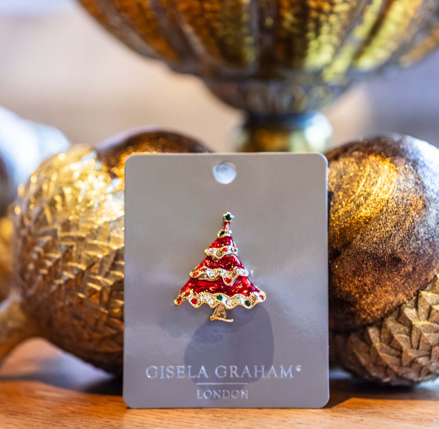 Christmas Brooch: Red Christmas Tree