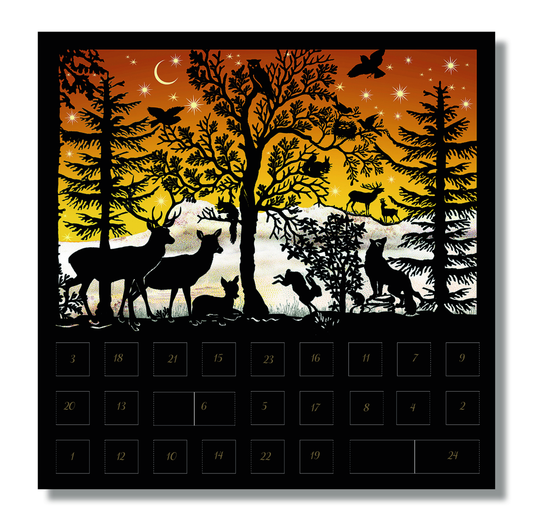 Christmas Card: Christmas Scene Silhouettes Advent Calendar