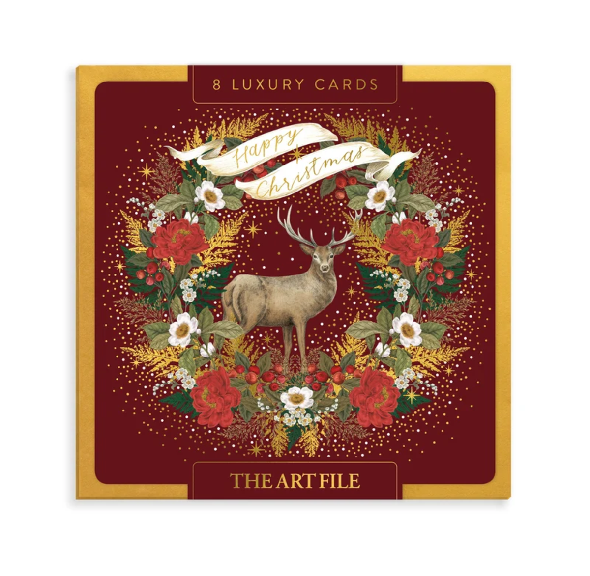 Christmas Card Luxury Box Set: Deer & Festive Wreath