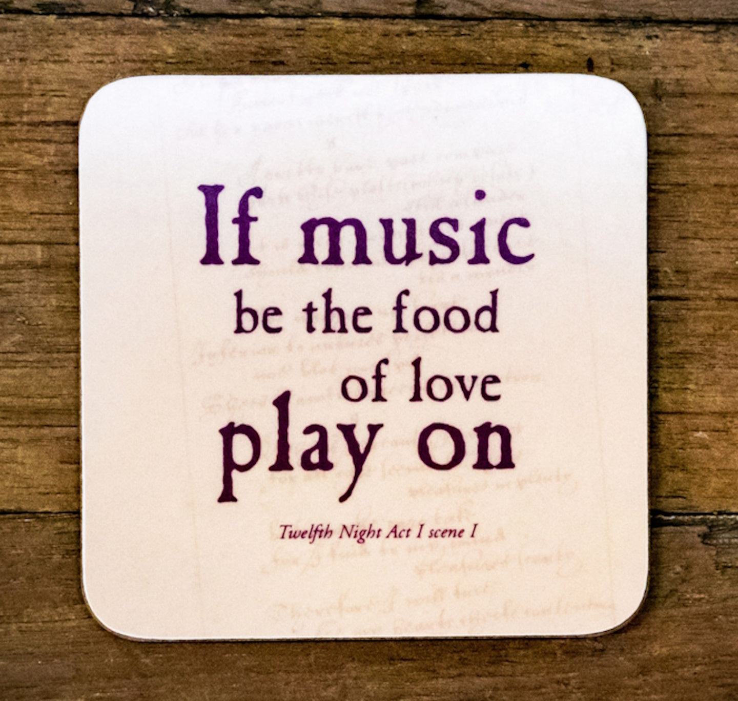 Coaster: If Music Be the Food of Love, Play On
