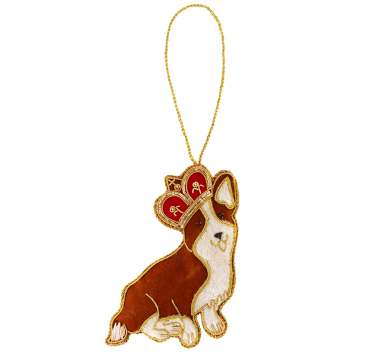 Decoration: Crowned Corgi Sitting