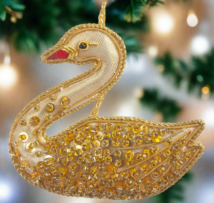 Decoration: Gold Swan