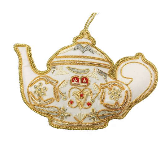 Decoration: White Teapot