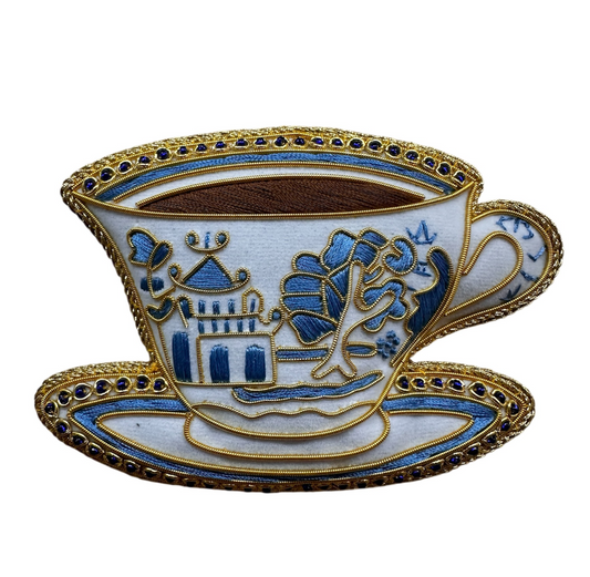 Decoration: White & Blue Teacup