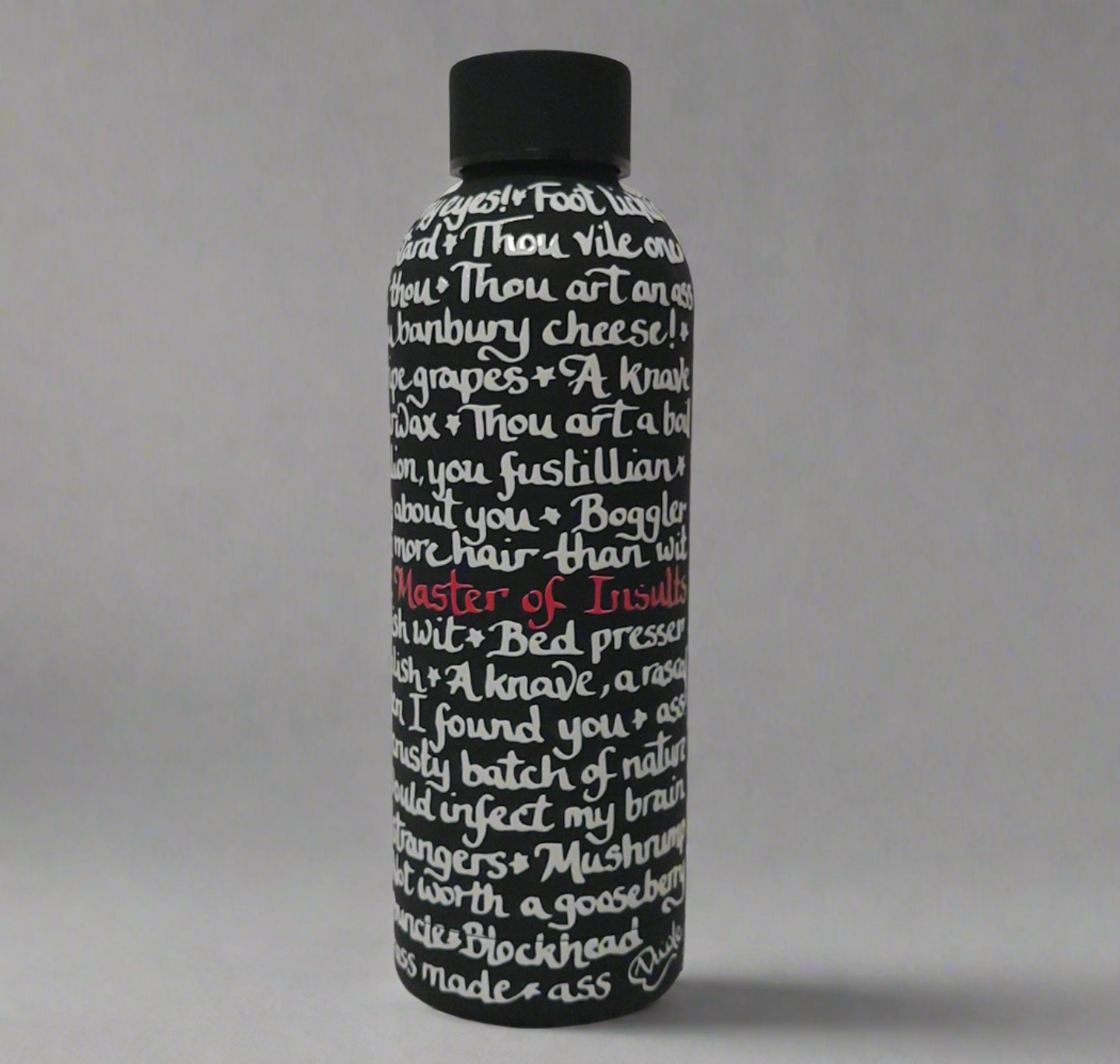 Drinks Bottle: William Shakespeare The Master Of Insults - Black