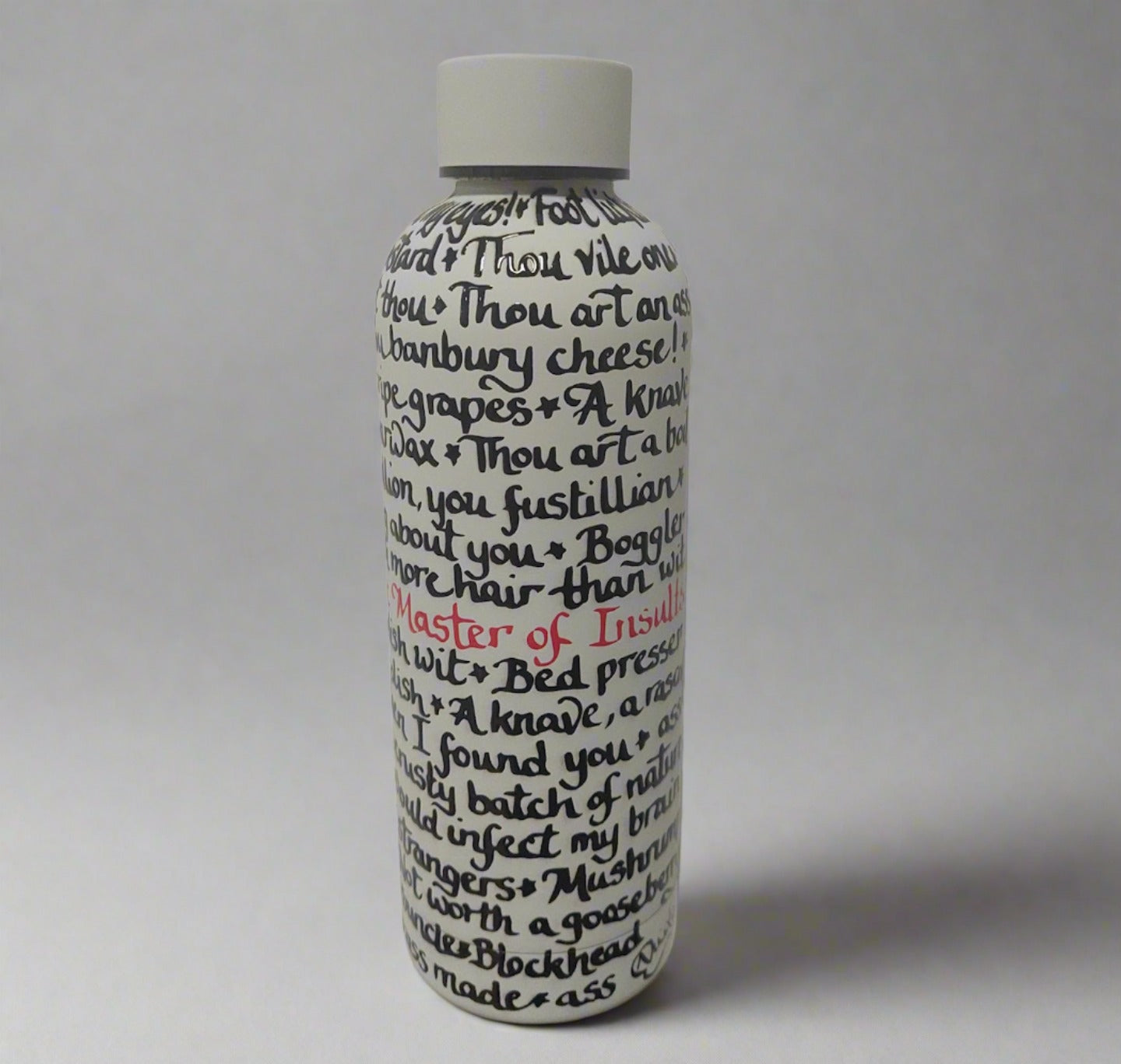 Drinks Bottle: William Shakespeare The Master Of Insults - White