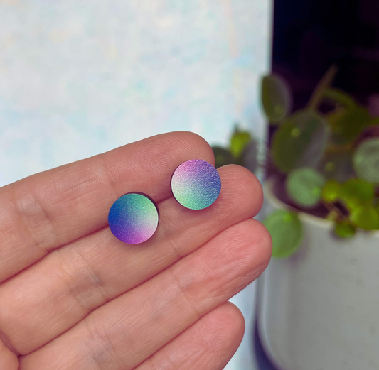 Earrings: Circle Stud Galaxy