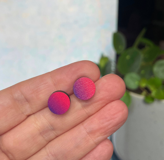 Earrings: Circle Stud Ruby Sunrise