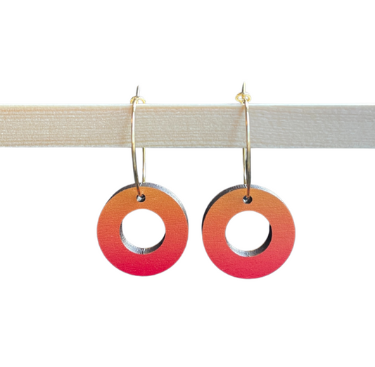 Earrings: Donut Hoop Fire Orange