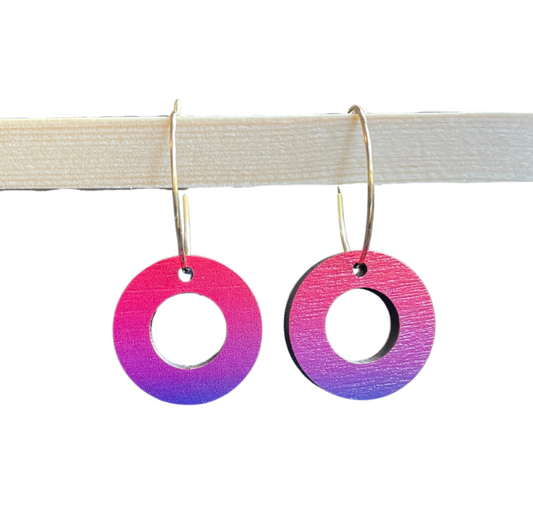 Earrings: Donut Hoop Ruby Sunrise