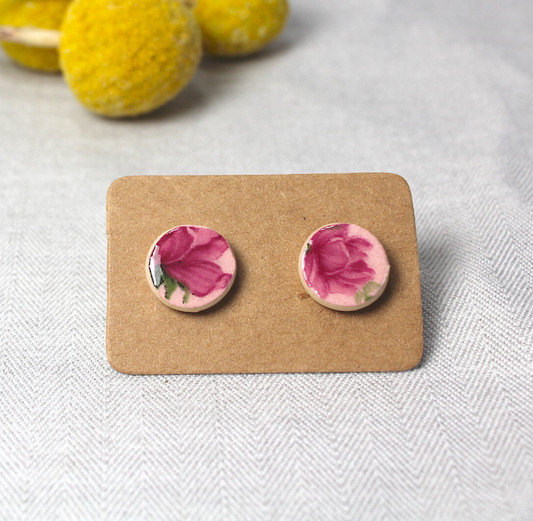 Earrings: Floral Ceramic