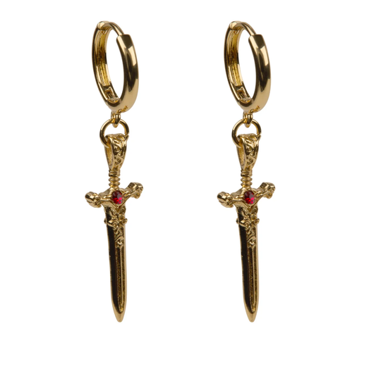 Earrings: Gold Sword