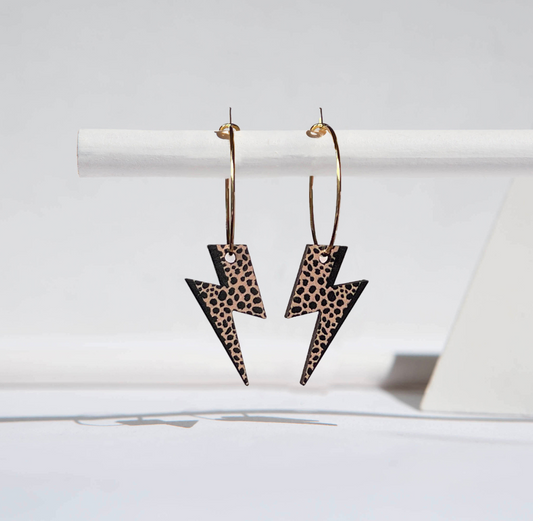 Earrings: Rebel Hoops Nude Leopard