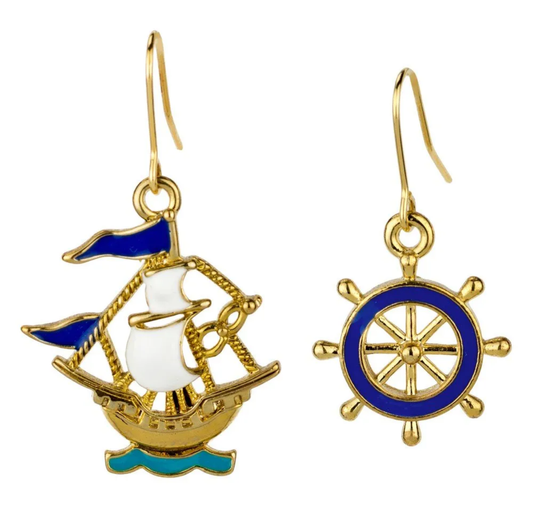 Earrings: Sail Boat & Wheel