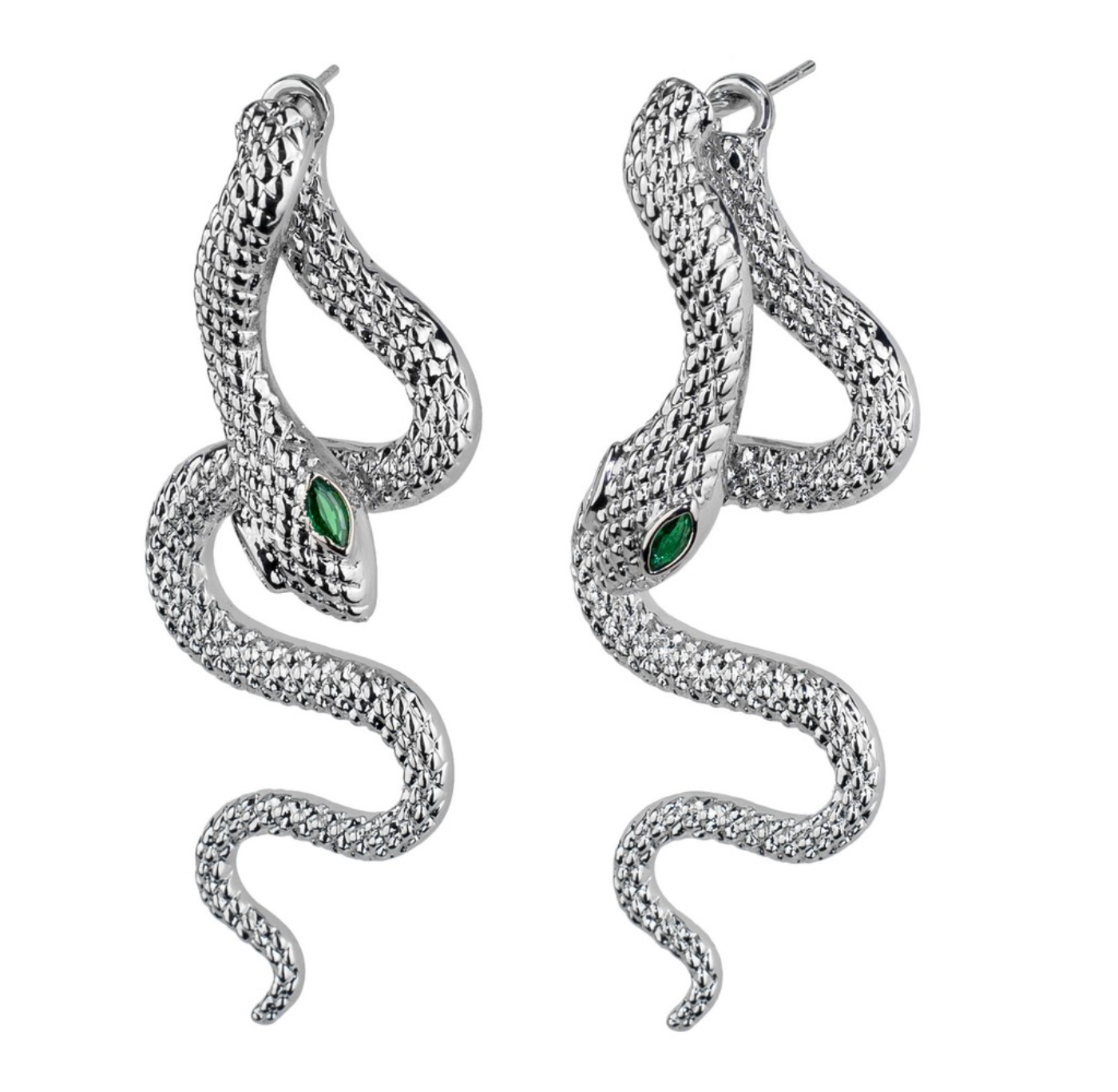 Earrings: Silver Snakes