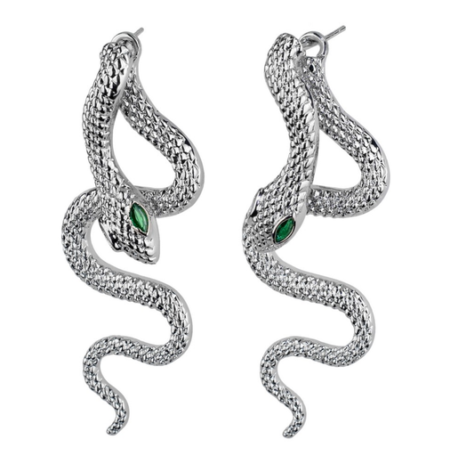 Earrings: Silver Snakes