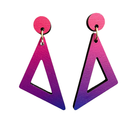 Earrings: Triangle Drop Ruby Sunrise